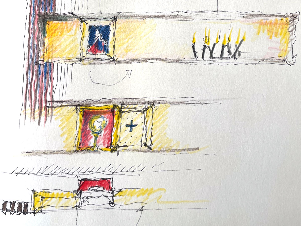 Edith Stein Haus Raum Stille skizze1