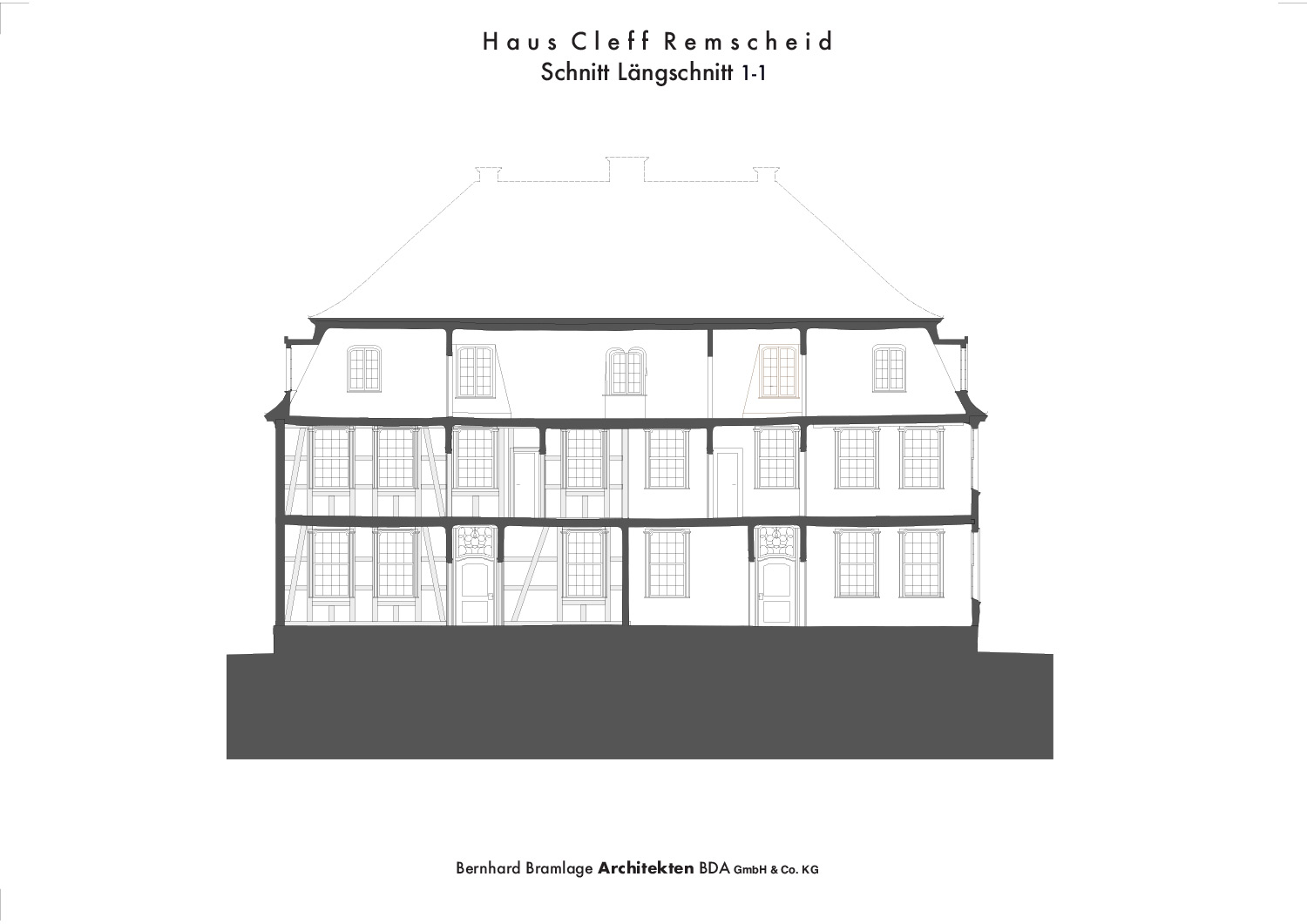 07 Haus Cleff Plaene Laengschnitt 1 1